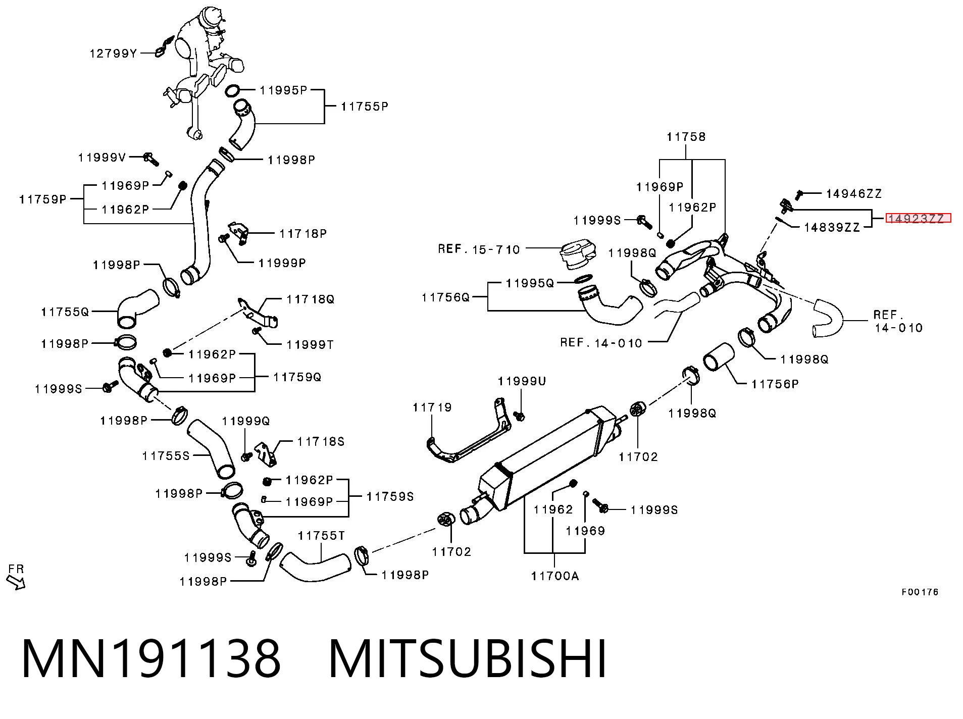 MN191138 Mitsubishi Czujnik ciśnienia doładowania (powietrza w turbinę)