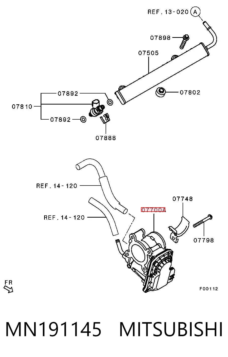 MN191145 Mitsubishi Przepustnica, komplet