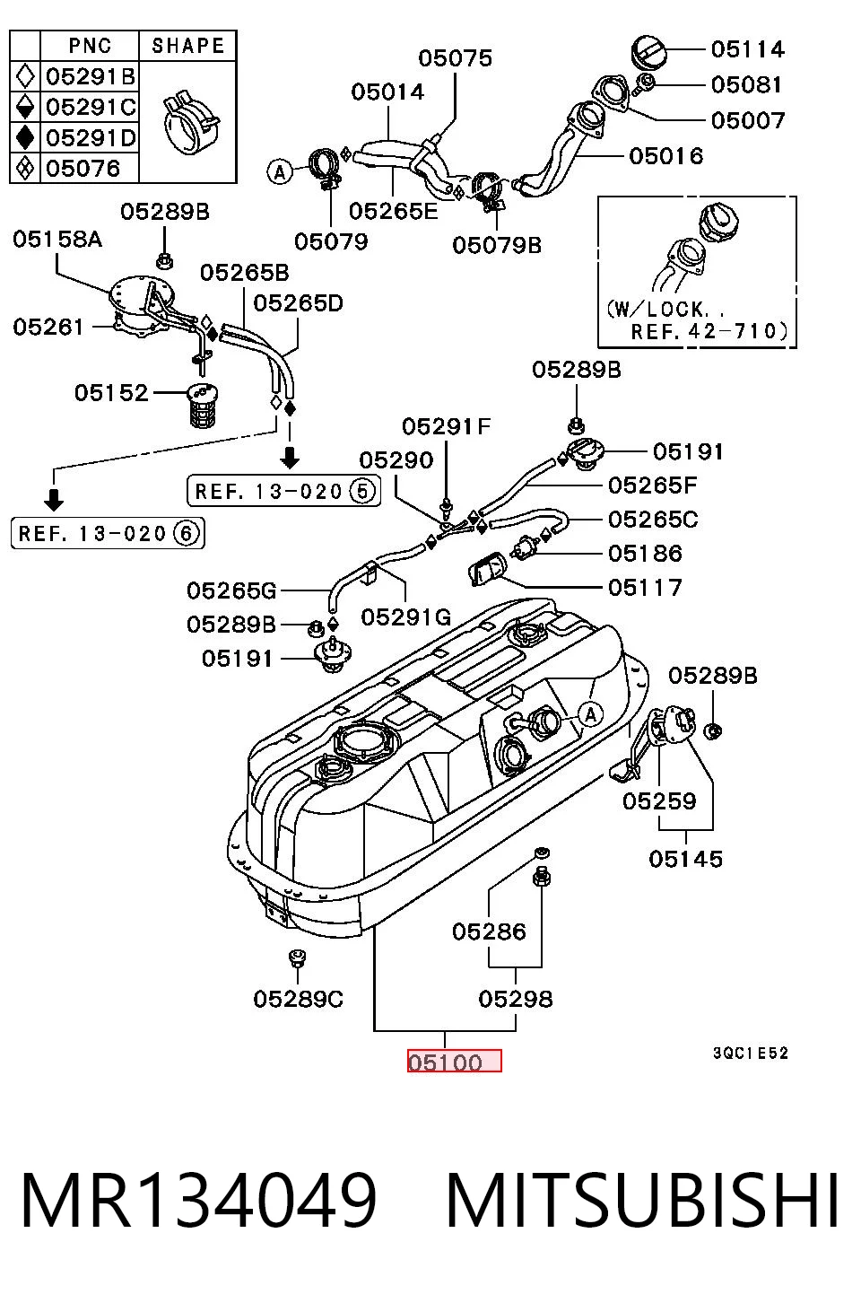 Zbiornik paliwa do Mitsubishi L 200 III K60, K70