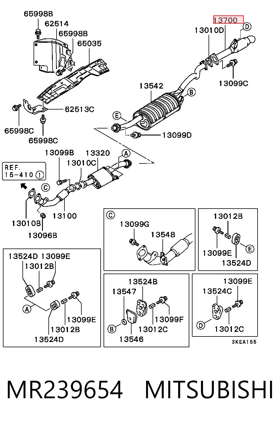 Tłumik, tylna część Mitsubishi Pajero II Canvas Top SUV (V2W, V4W) (1990 - 2004) cena, od 44,64 USD