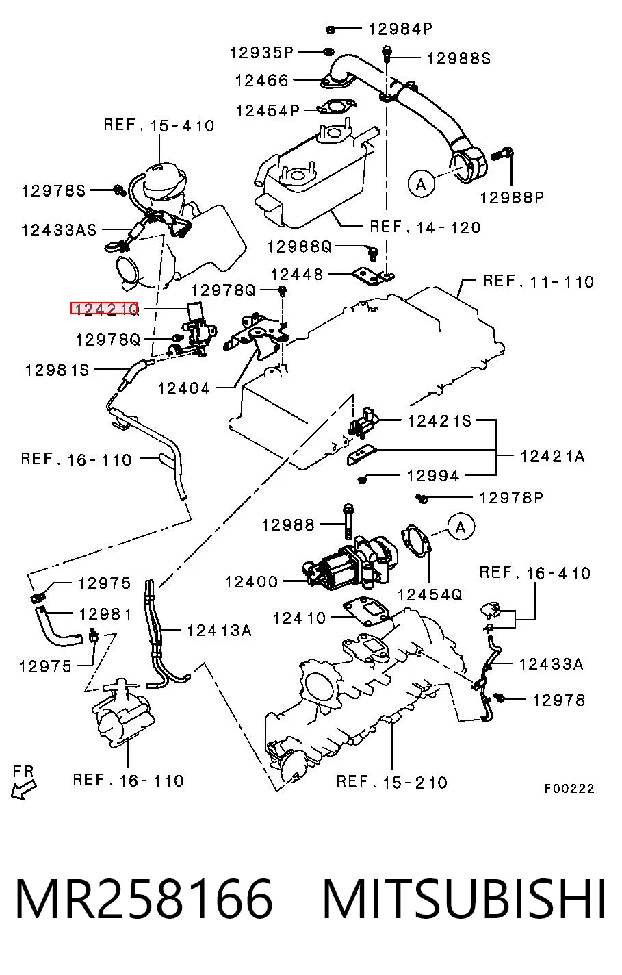 MR258166 Mitsubishi Zawór elektromagnetyczny regulacji klapy EGR
