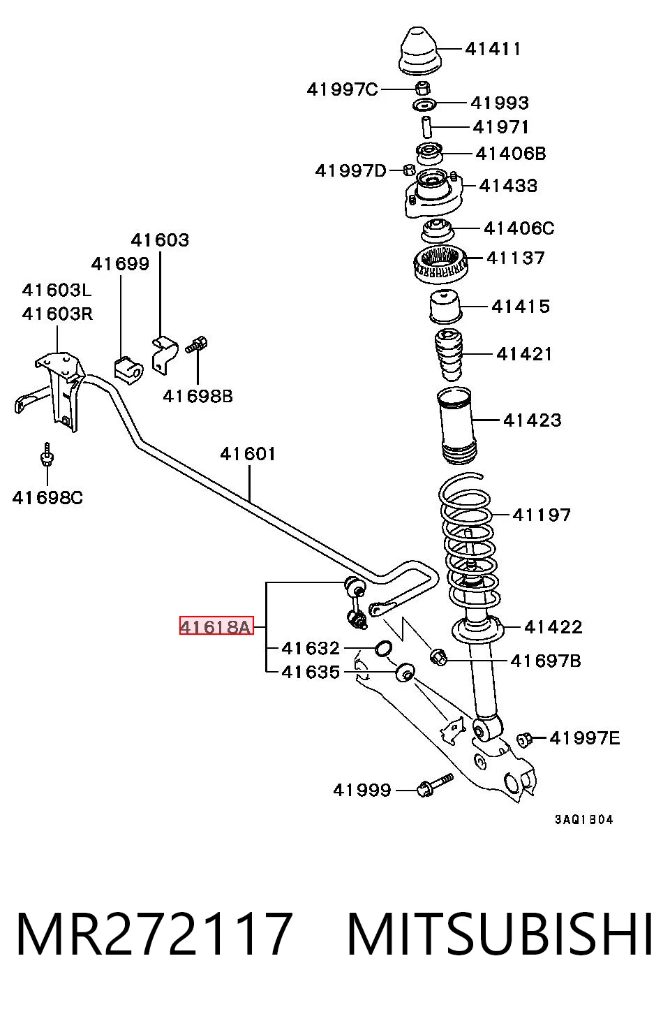 Łącznik stabilizatora tylnego Mitsubishi Lancer VI