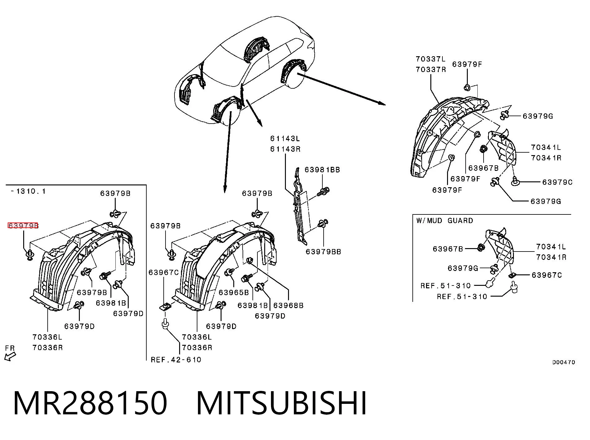 MR288150 Mitsubishi Spinka mocowania zderzaka tylnego