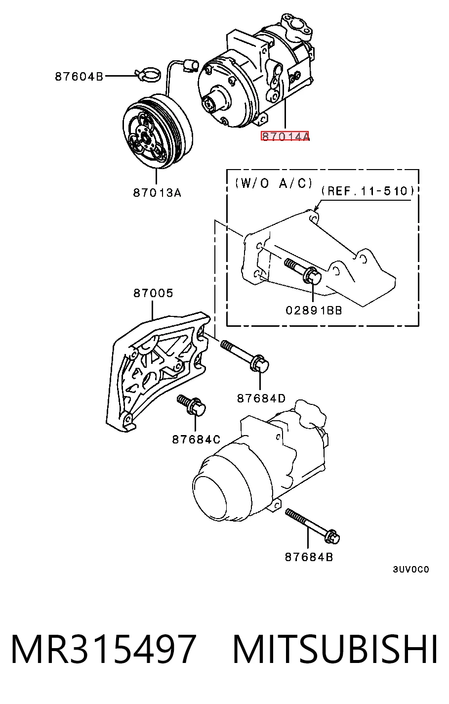 Sprężarka klimatyzacji do Mitsubishi Pajero PININ H60, H70