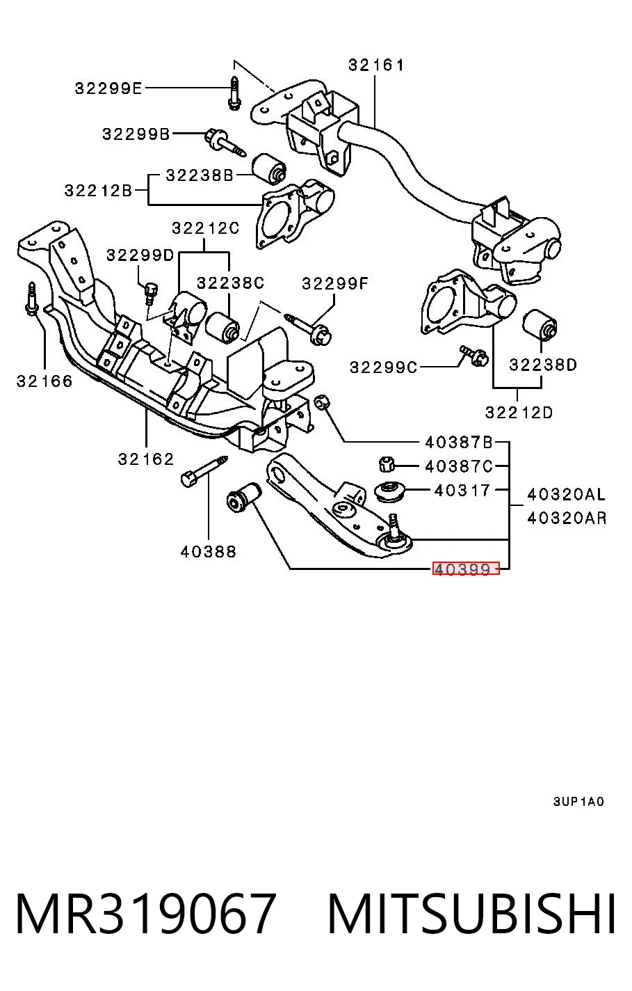 Silentblock przedniego wahacza dolnego do Mitsubishi Pajero PININ H60, H70