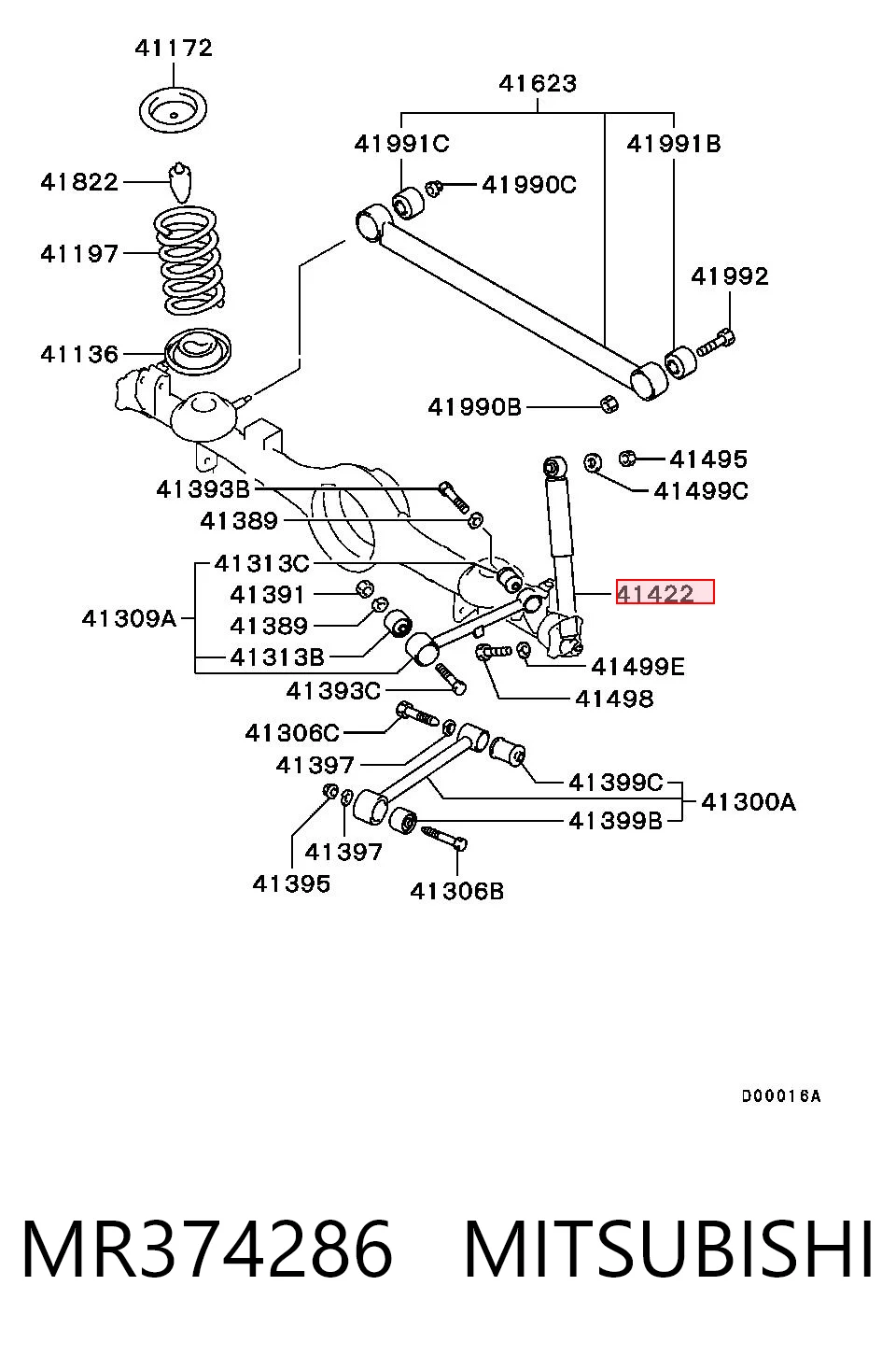 Amortyzator tylny Mitsubishi Pajero PININ SUV (H60, H70) (1999 - 2005) cena, od 38,53 USD