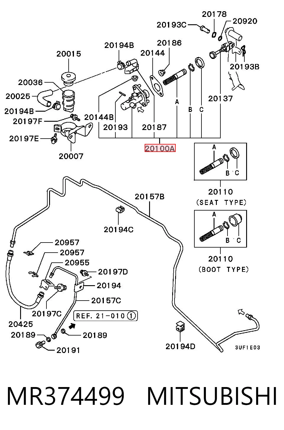  Cylinder sprzęgła główny Mitsubishi Pajero 