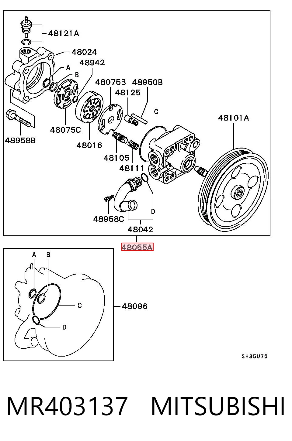 Pompa wspomagania hydraulicznego kierownicy Mitsubishi Galant VIII sedana (EA) (1996 - 2004) cena, od 90,67 USD