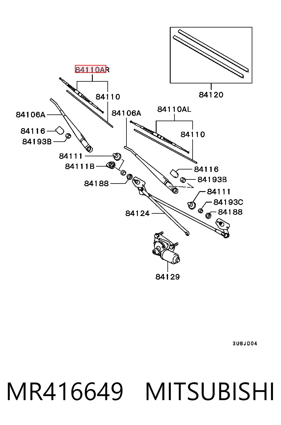 Do koszyka 288906316R Nissan/Infiniti Pióro wycieraczki szyby przedniej pasażera
