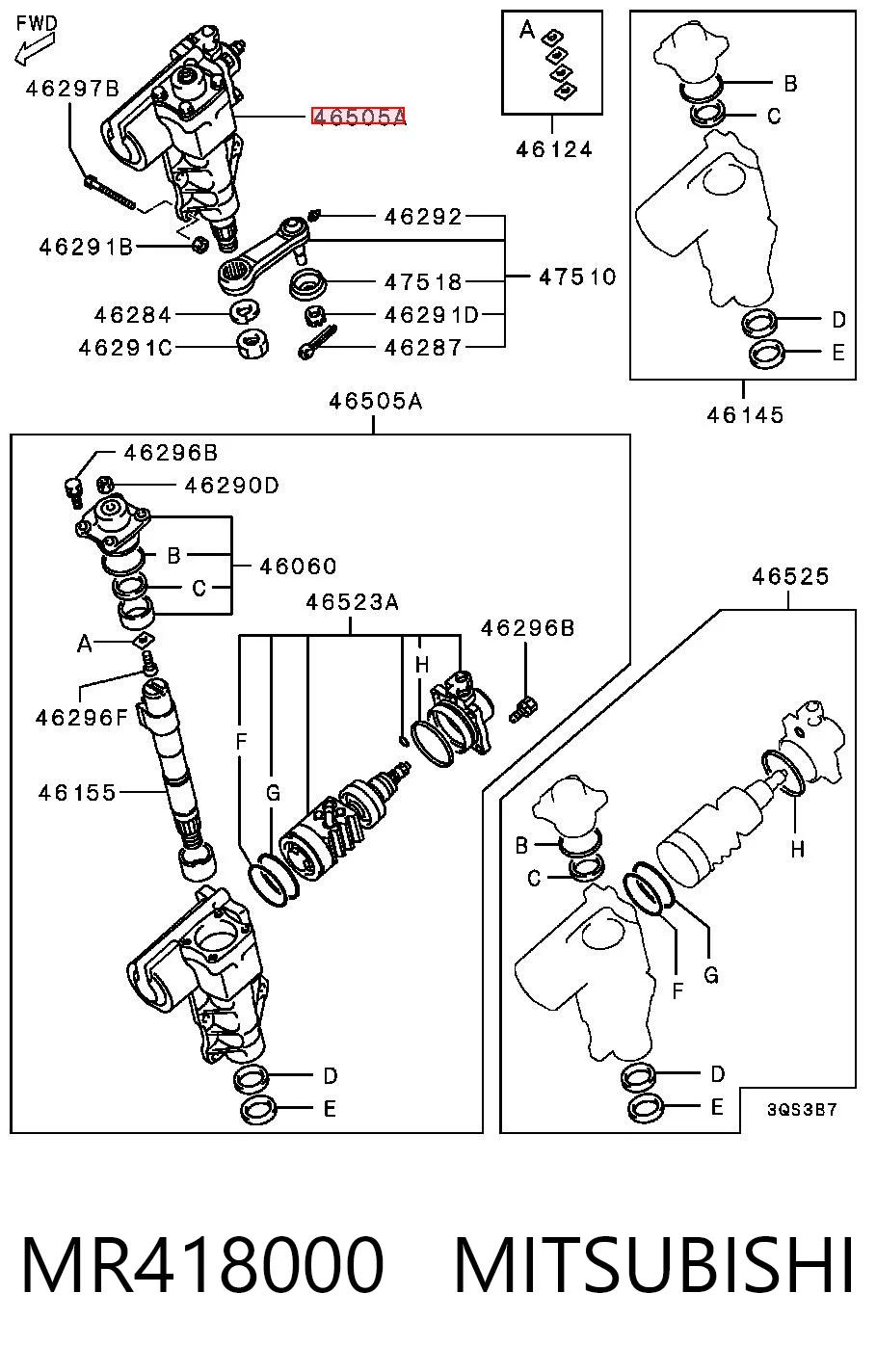 Mechanizm kierowniczy (reduktor) do Mitsubishi L 200 II K4T