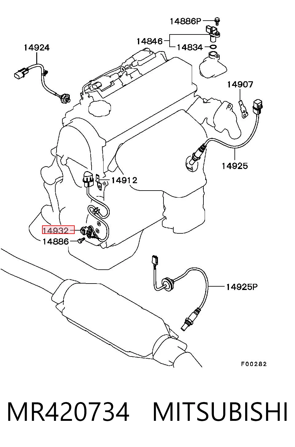 MR420734 Mitsubishi Czujnik położenia wału korbowego