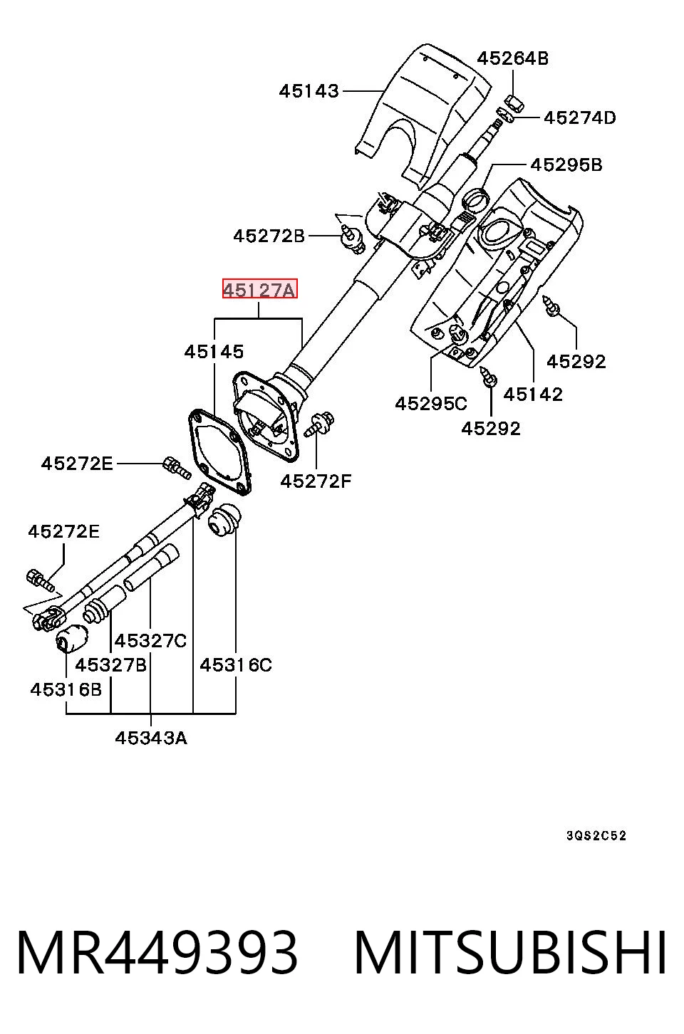 Kupić Kolumna (wał) kierownicza (kierownicy) Mitsubishi L 200 K60, K70 w dobrej cenie