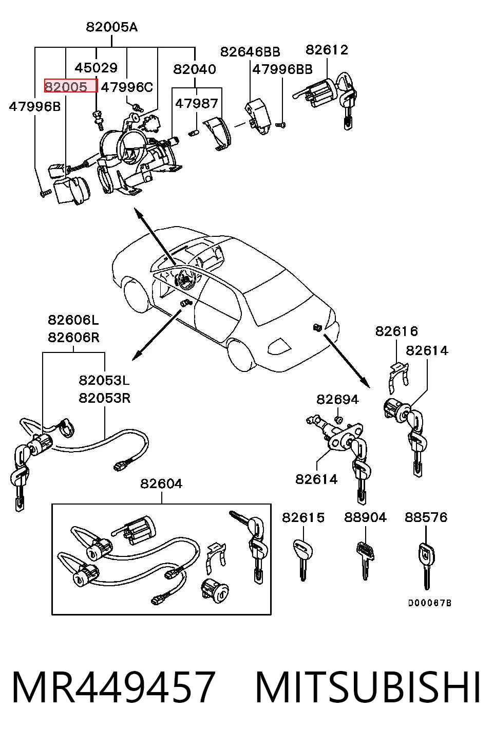 Kostka stacyjki zapłonowej do Mitsubishi Lancer X CY_A, CZ_A