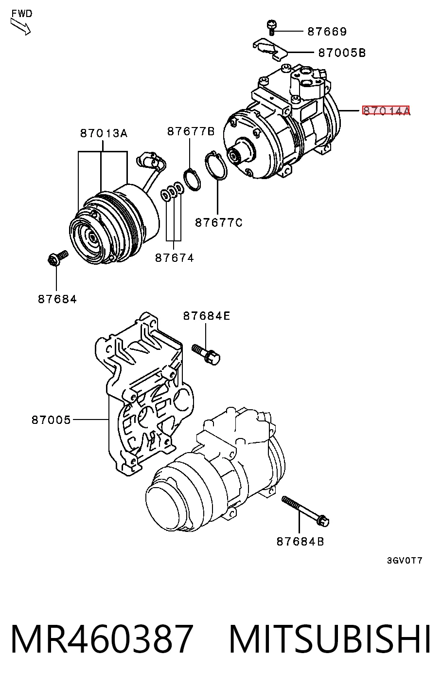 Sprężarka klimatyzacji do Mitsubishi Space Wagon III N8, N9