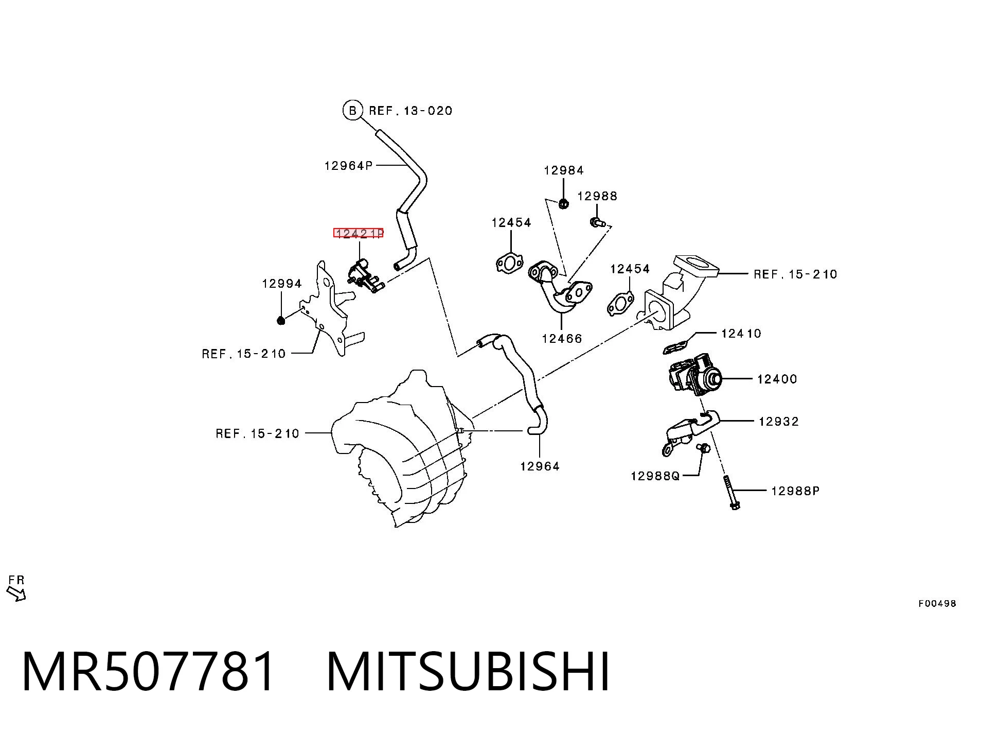 MR507781 Mitsubishi Zawór pochłaniacza oparów paliwa