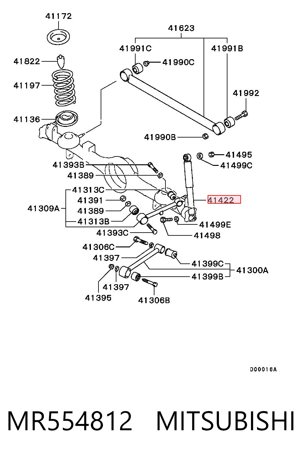 Do koszyka Amortyzator tylny Mitsubishi Pajero PININ H60, H70