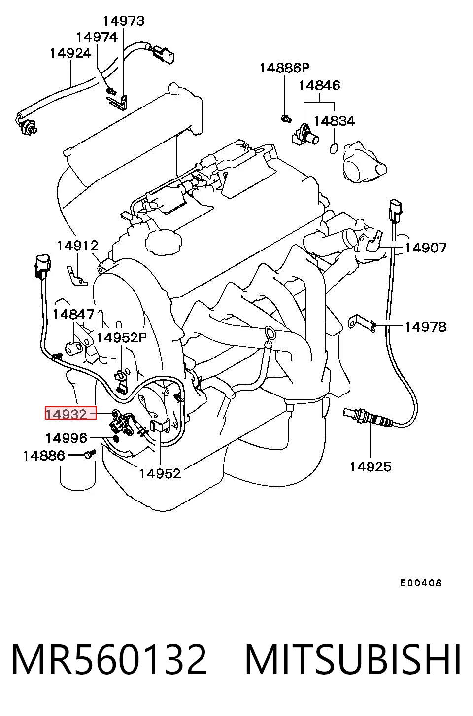 MR560132 Mitsubishi Czujnik położenia wału korbowego