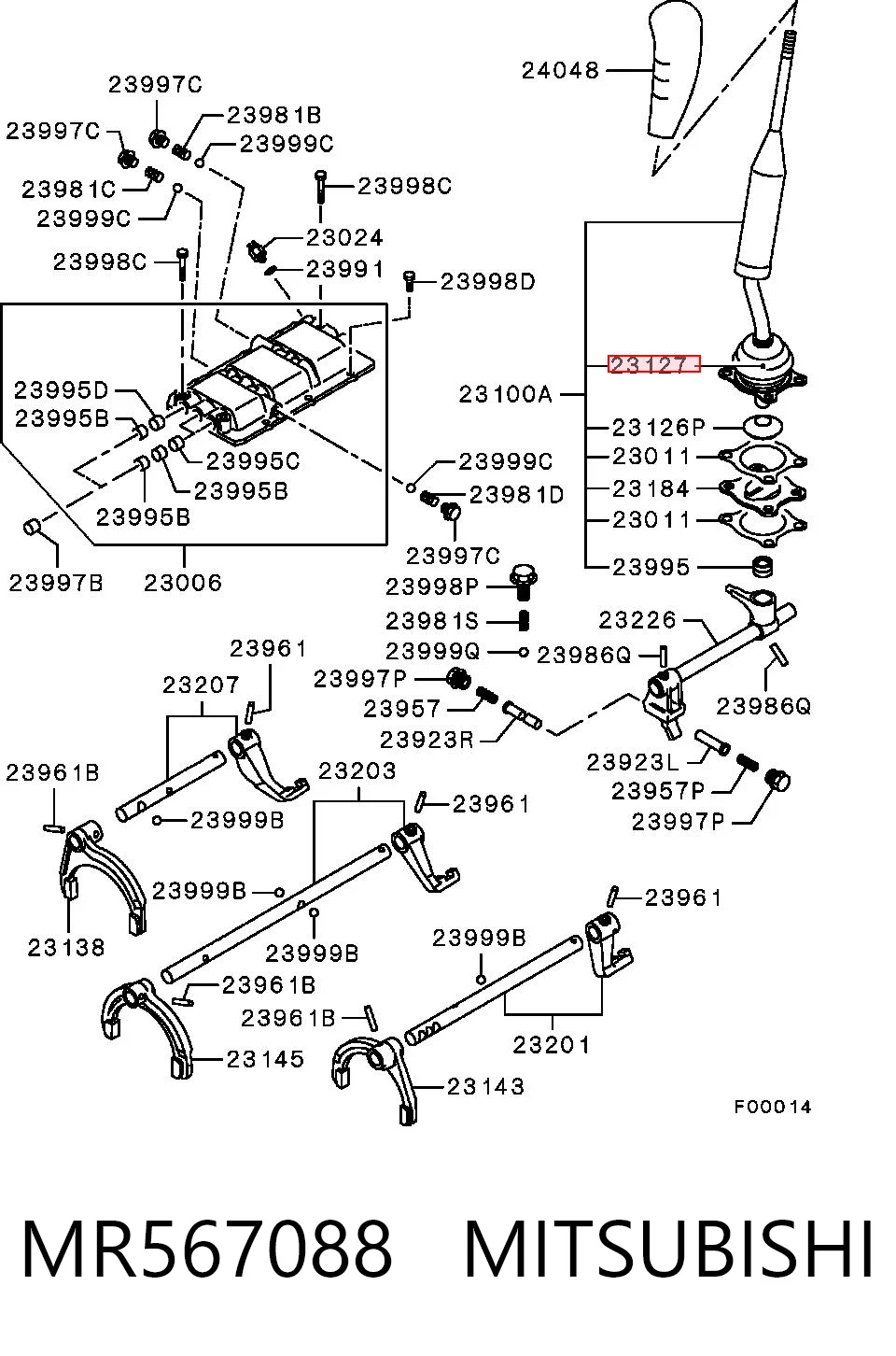 Osłona cięgna zmiany biegów do Mitsubishi L 200 III K60, K70
