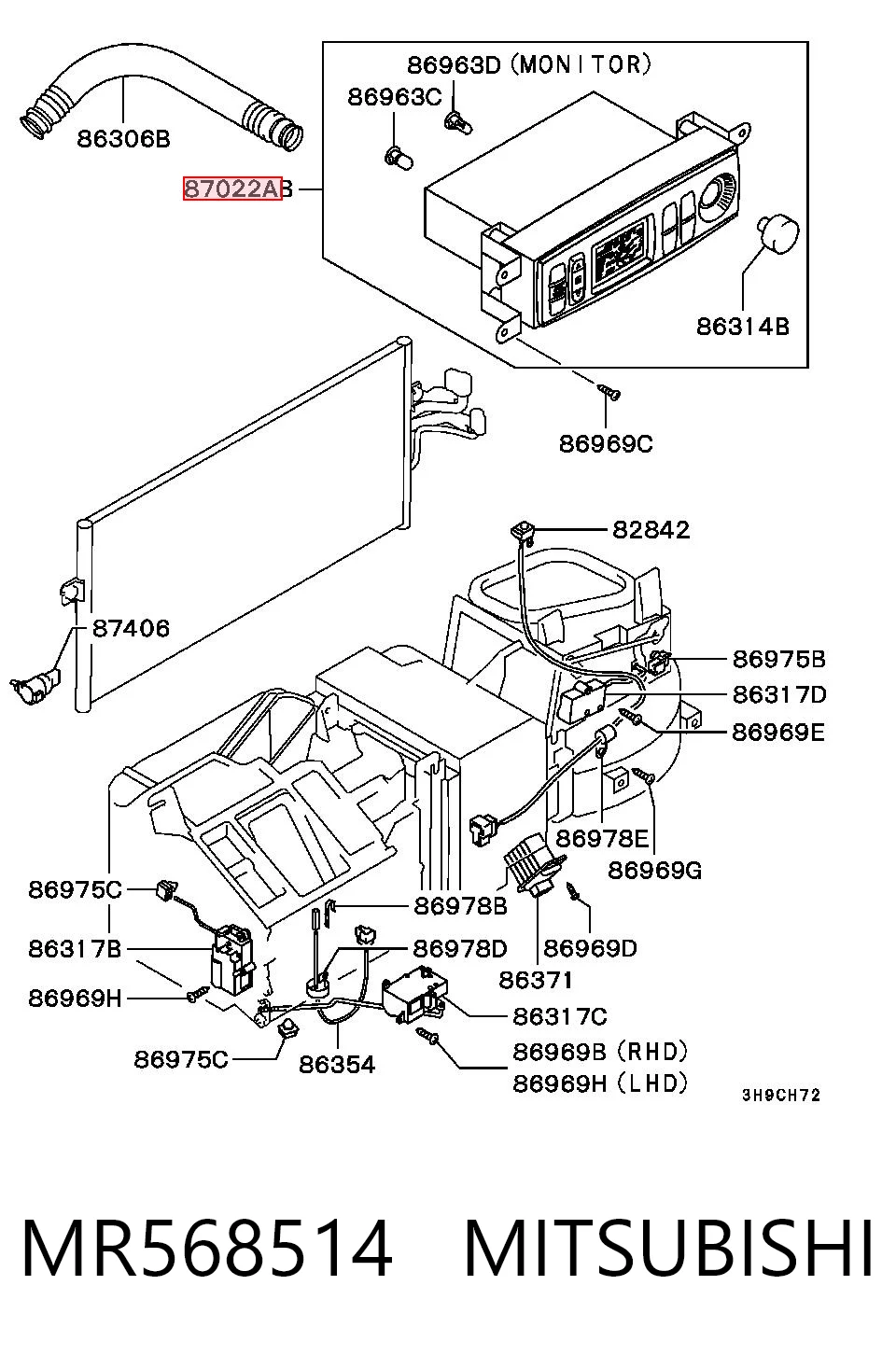 Sterownik trybów ogrzewania/klimatyzacji Mitsubishi Galant VIII sedana (EA) (1996 - 2004) cena, od 54,89 USD