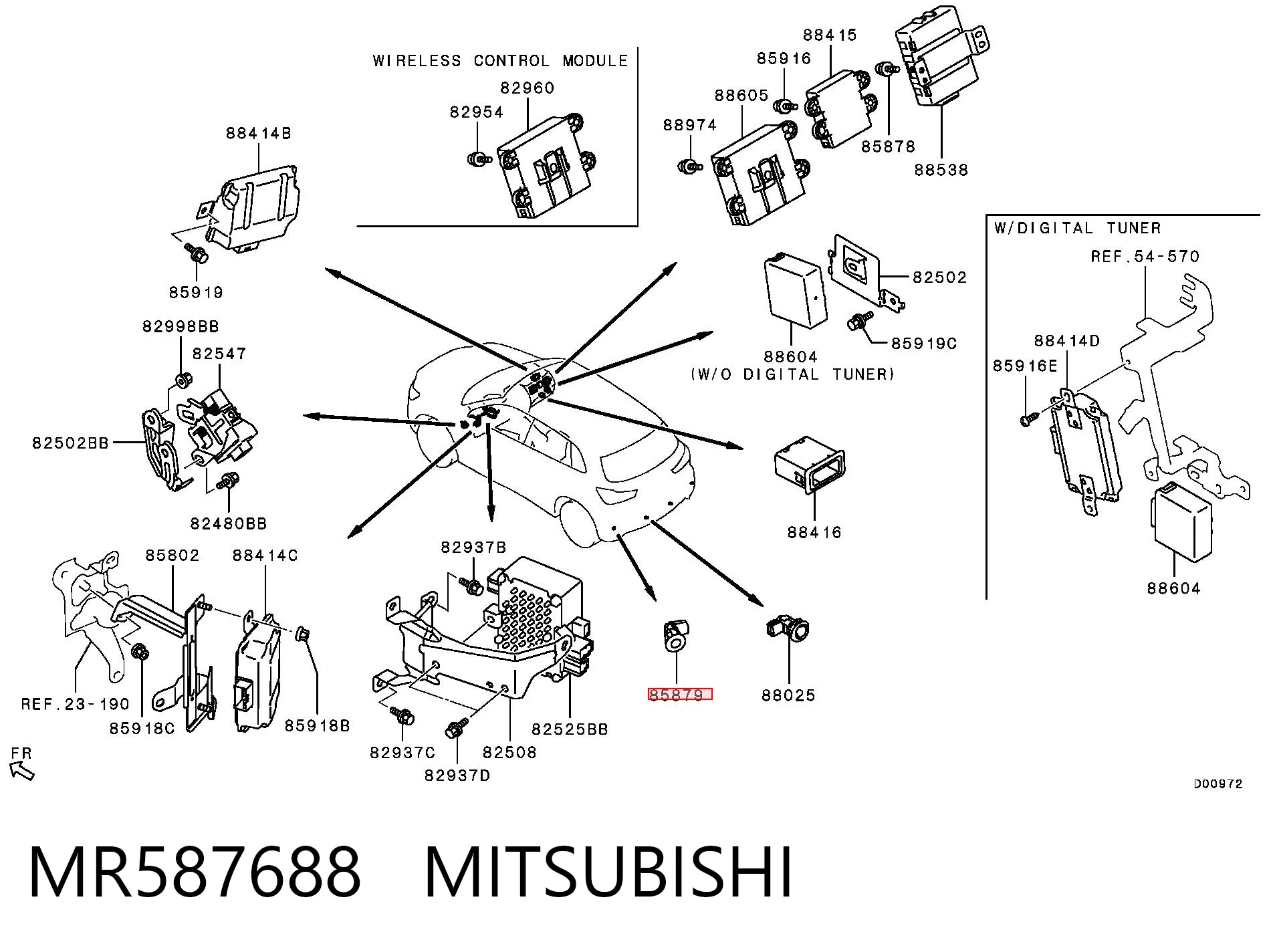 MR587688 Mitsubishi Czujnik parkowania tylny boczny