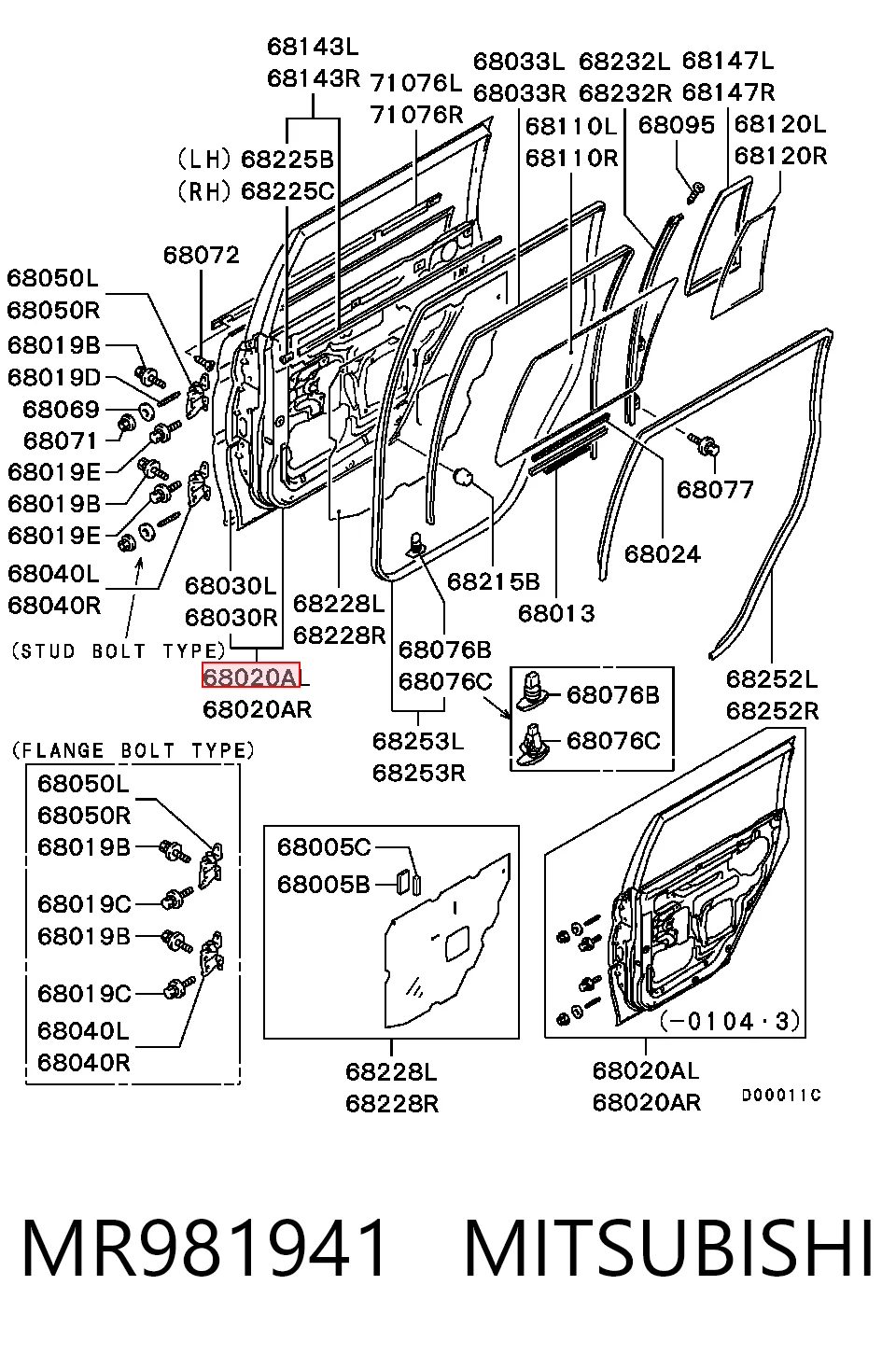Drzwi tylne lewe Mitsubishi Pajero SPORT I SUV (K90) (1996 - 2009) cena, od 332,27 USD