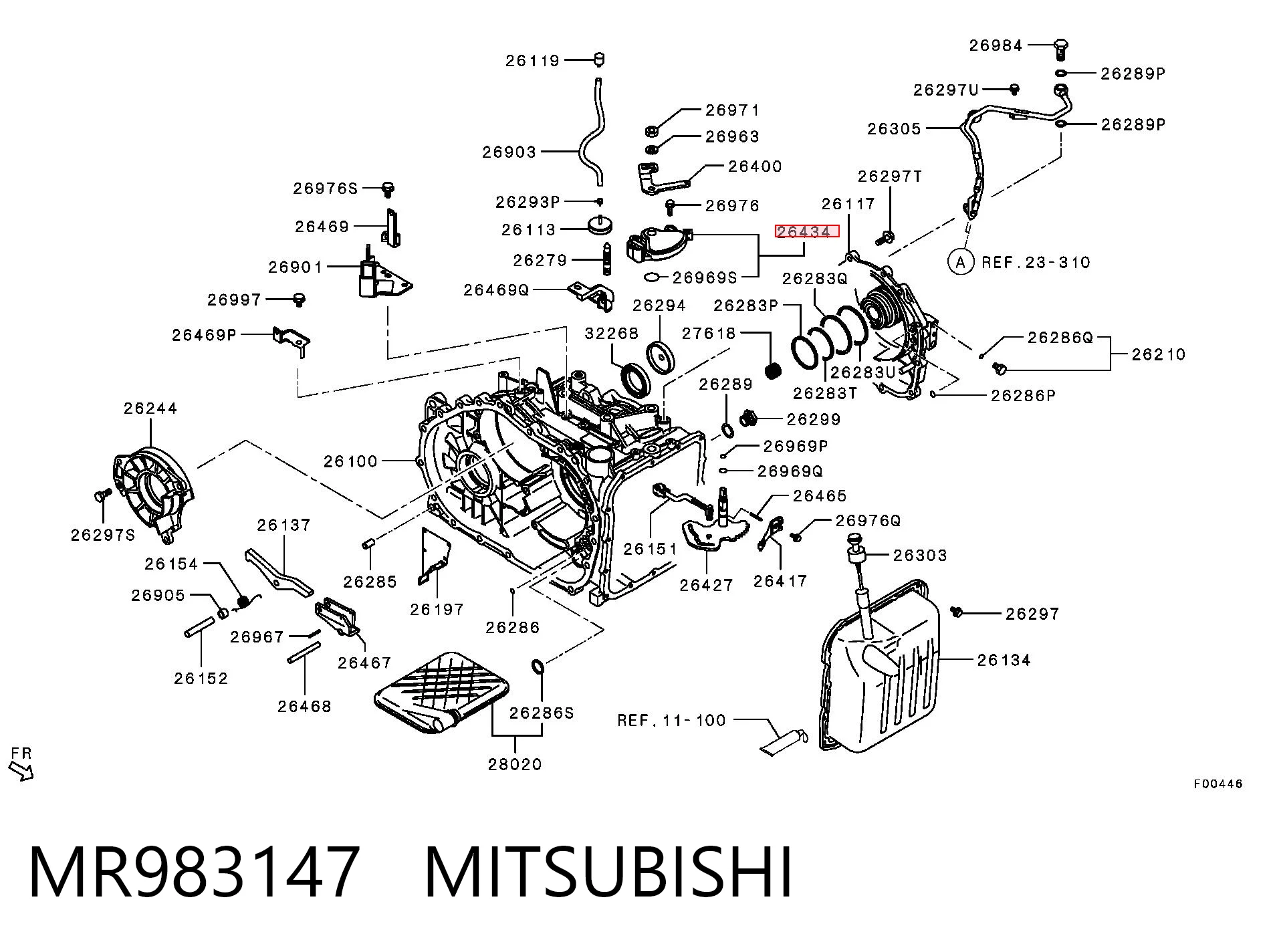 MR983147 Mitsubishi Czujnik automatycznej skrzyni biegów
