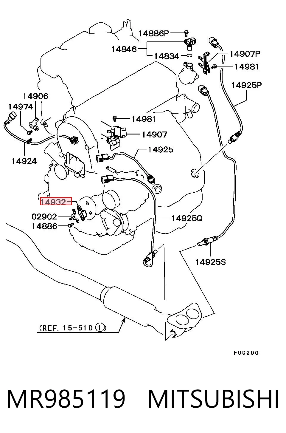 MR985119 Mitsubishi Czujnik położenia wału korbowego