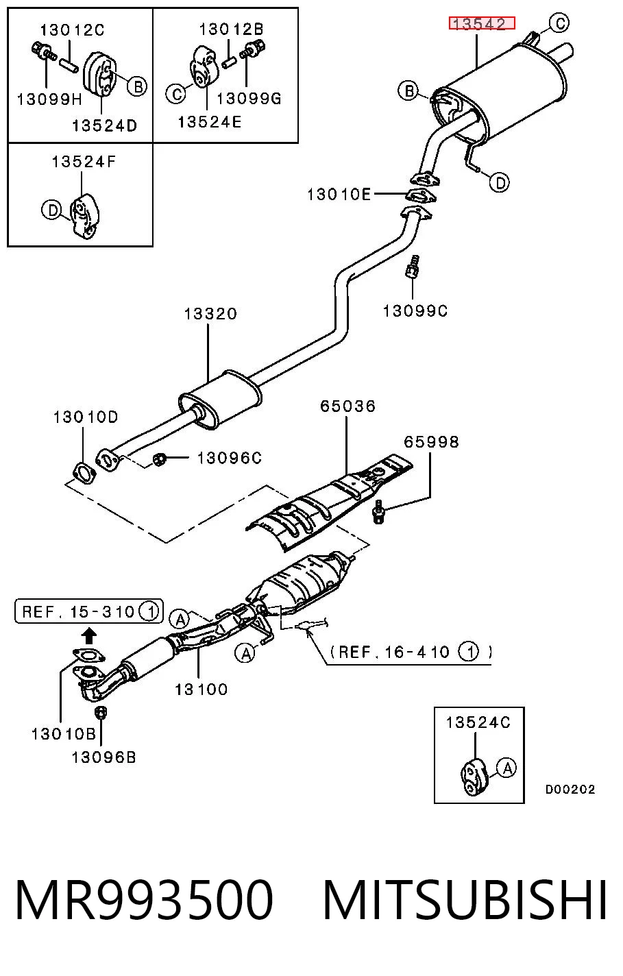 Tłumik, tylna część do Mitsubishi Lancer IX CSA