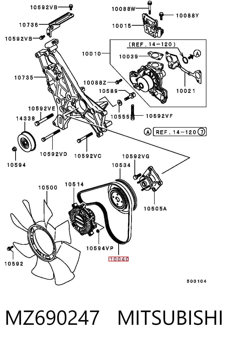 MD199223 Hyundai/Kia Pas napędowy mechanizmów