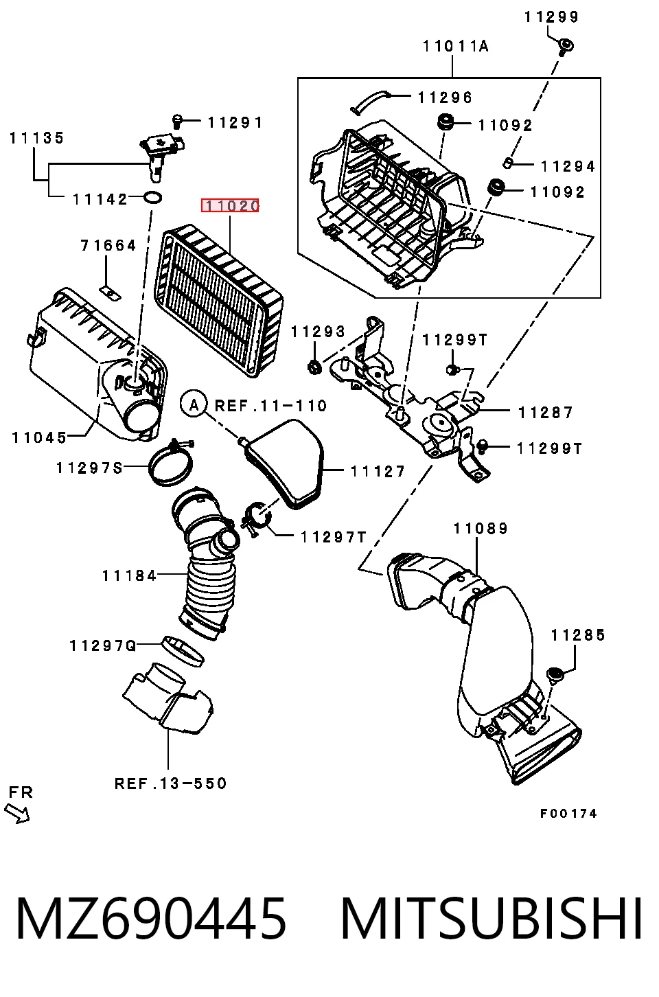 MZ690445 Mitsubishi Filtr powietrza