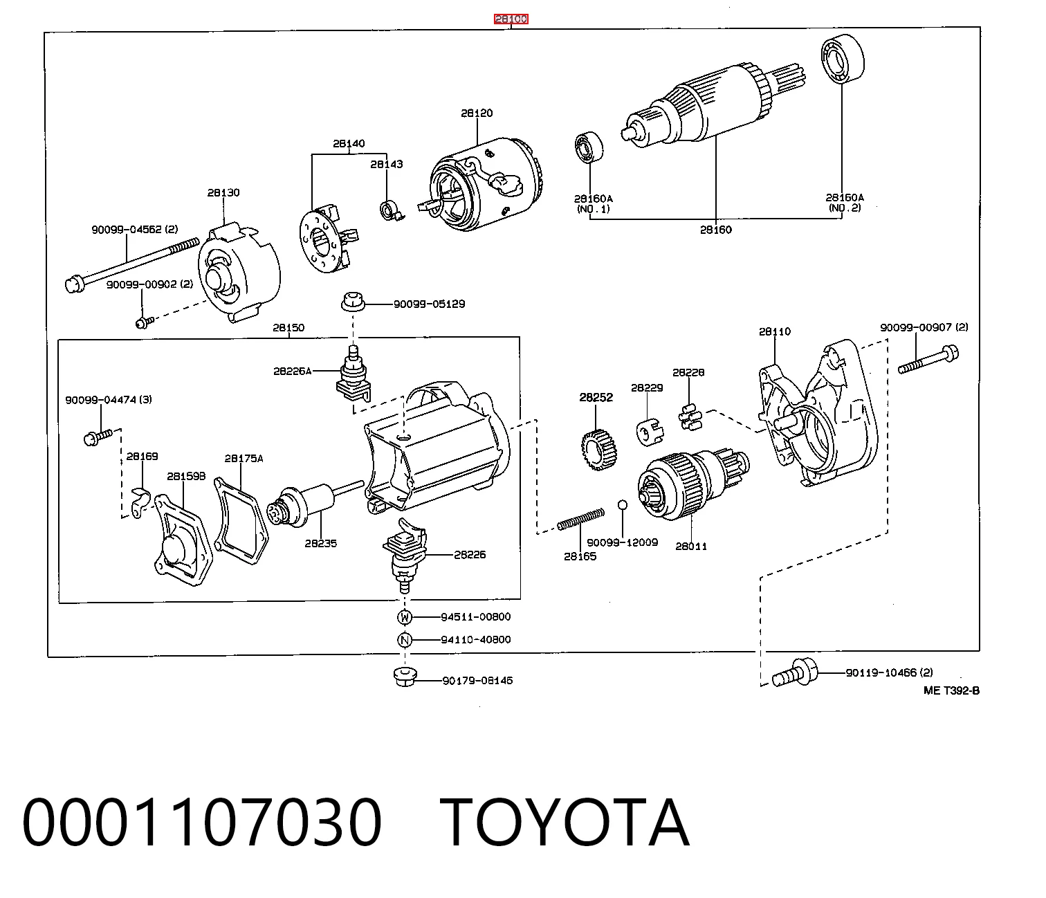 Rozrusznik Toyota Corolla liftback (E10) (1992 - 1997) cena, od 68,43 USD