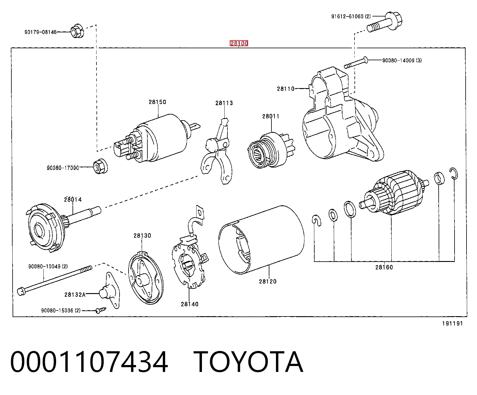 0001107434 Toyota Rozrusznik
