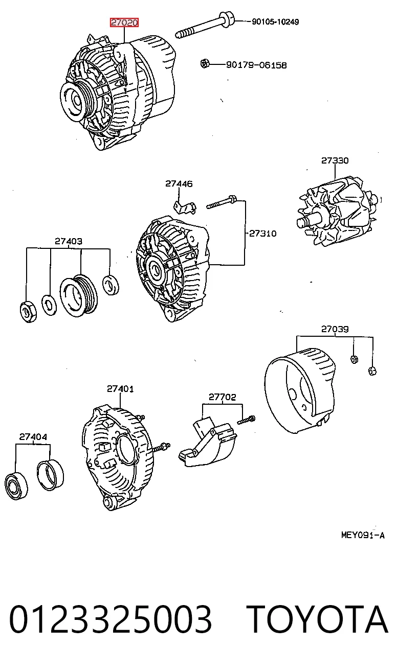 Alternator do Toyota Carina II T17