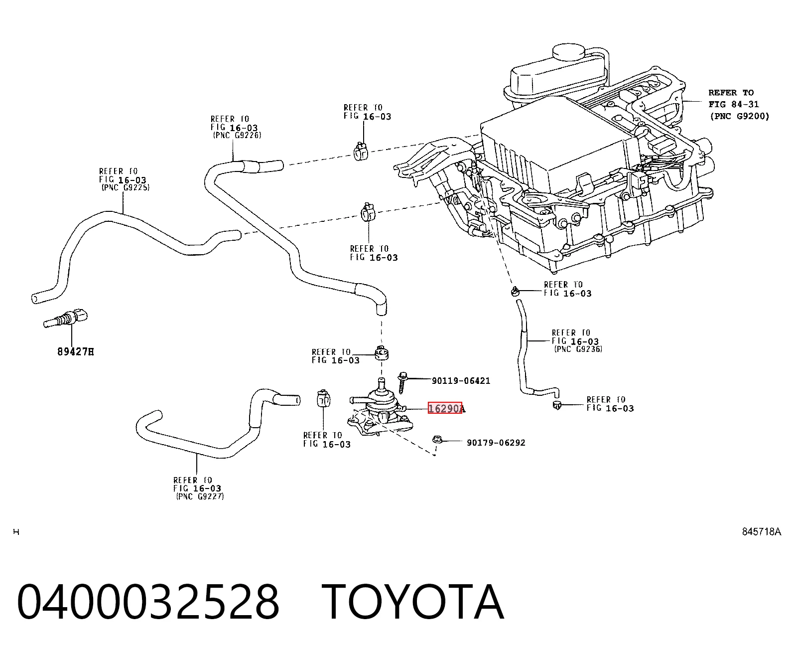 0400032528 Toyota Pompa chłodzenia falownika
