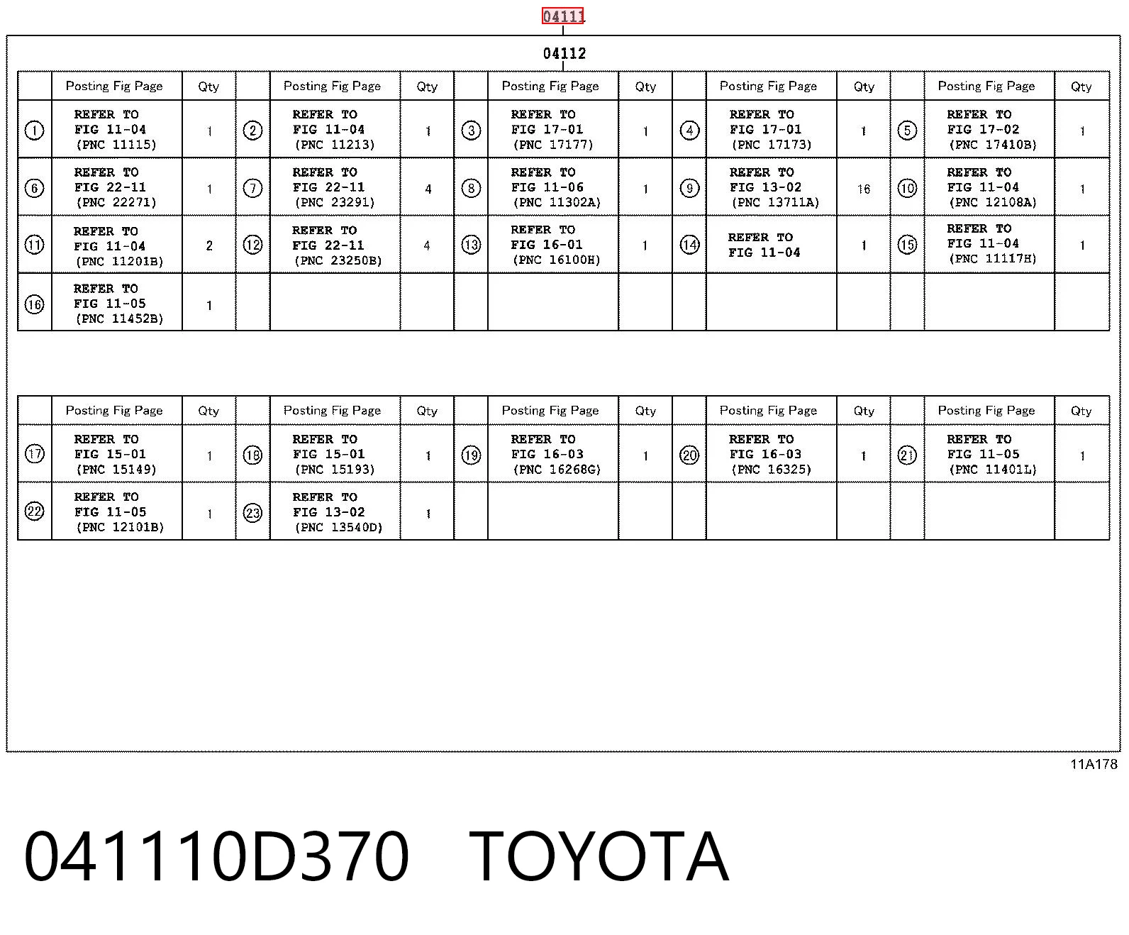 041110D370 Toyota