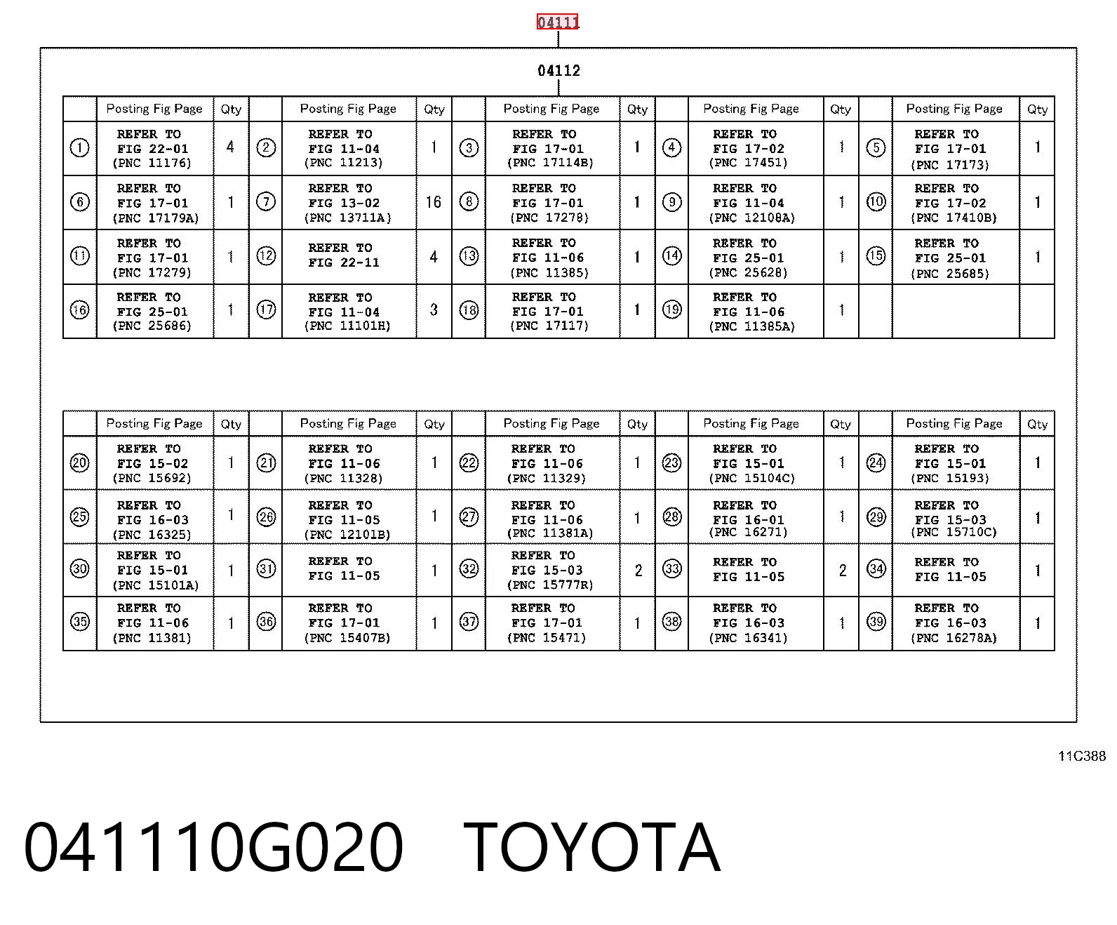 041110G020 Toyota
