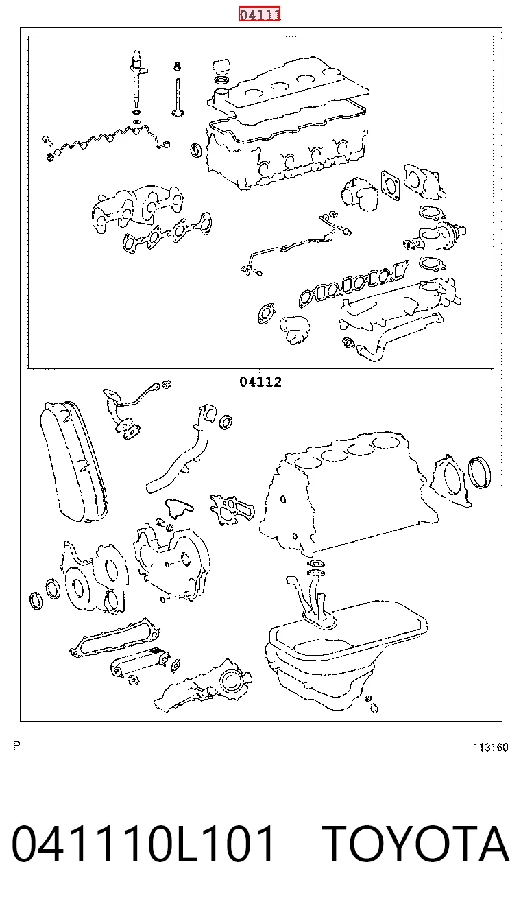  Zestaw uszczelek silnika pełny Toyota Hilux 