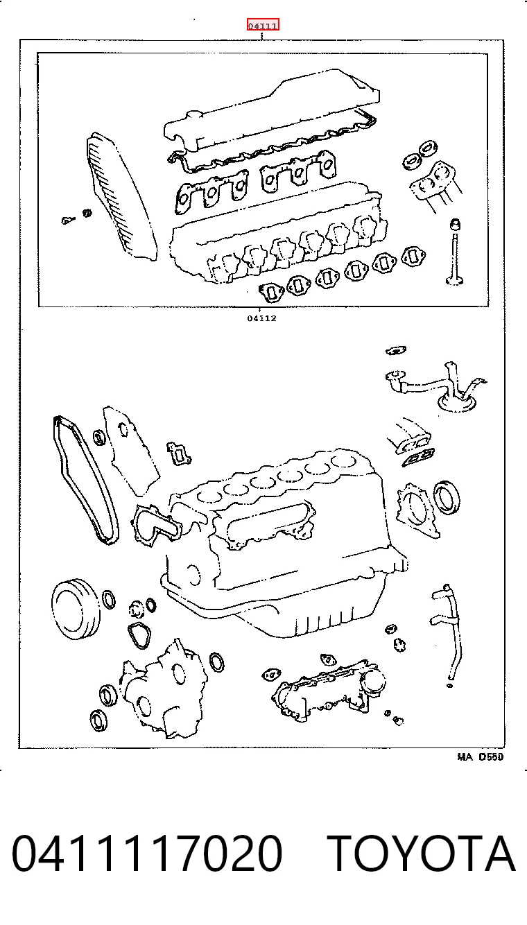 Zestaw uszczelek silnika pełny do Toyota Land Cruiser 80 J8