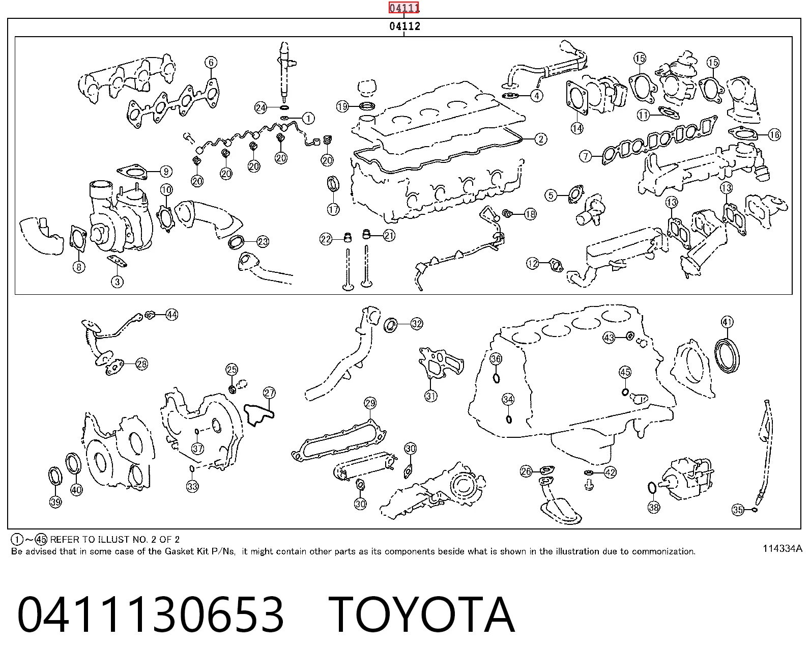Do koszyka Zestaw uszczelek silnika pełny Toyota Land Cruiser PRADO J150