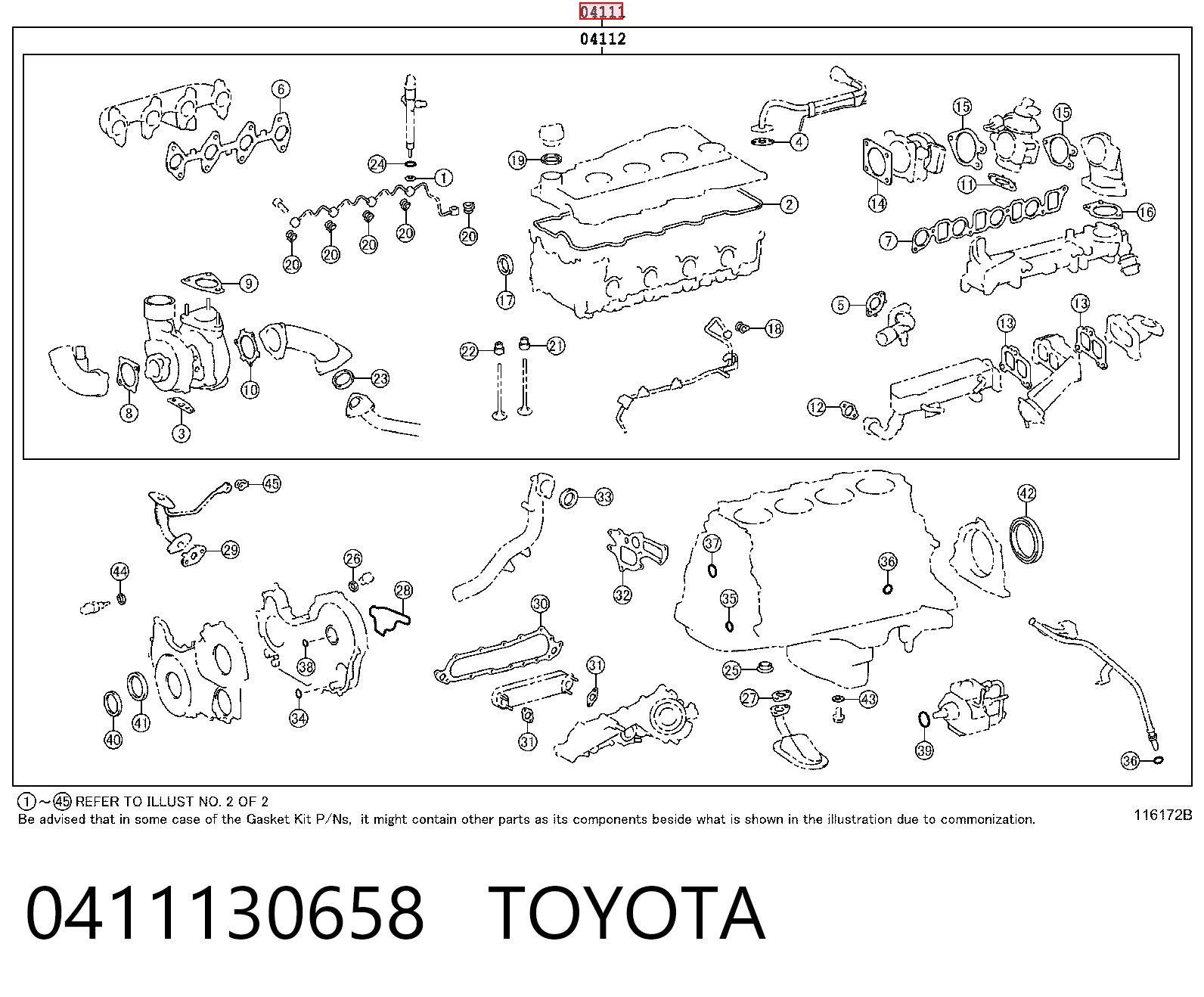 Zestaw uszczelek silnika pełny Toyota Land Cruiser PRADO SUV (J150) (2009 - 2026) cena, od 199,38 USD