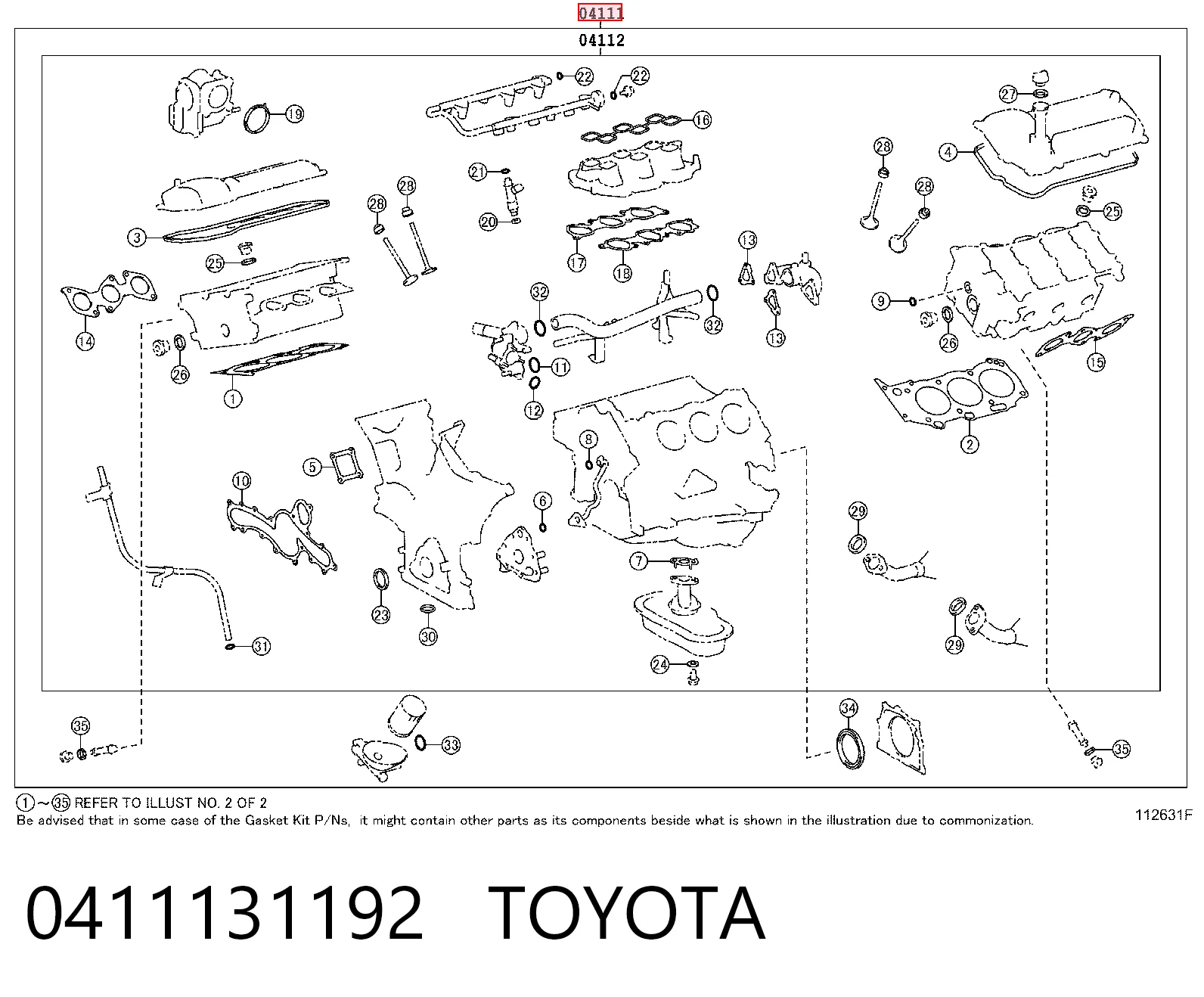 Do koszyka Zestaw uszczelek silnika pełny Toyota Fj Cruiser  GSJ1