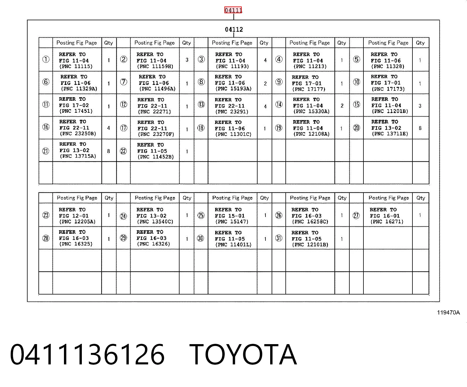 0411136126 Toyota