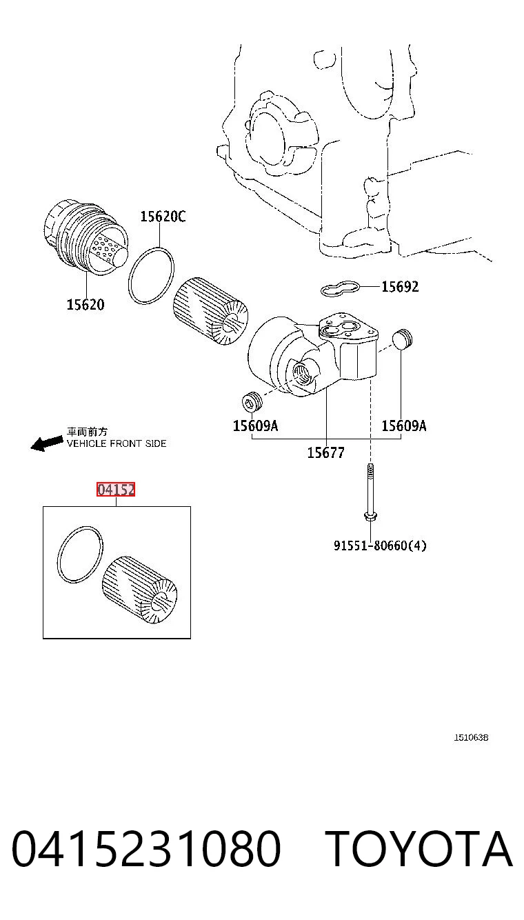0415231080 Toyota Filtr oleju