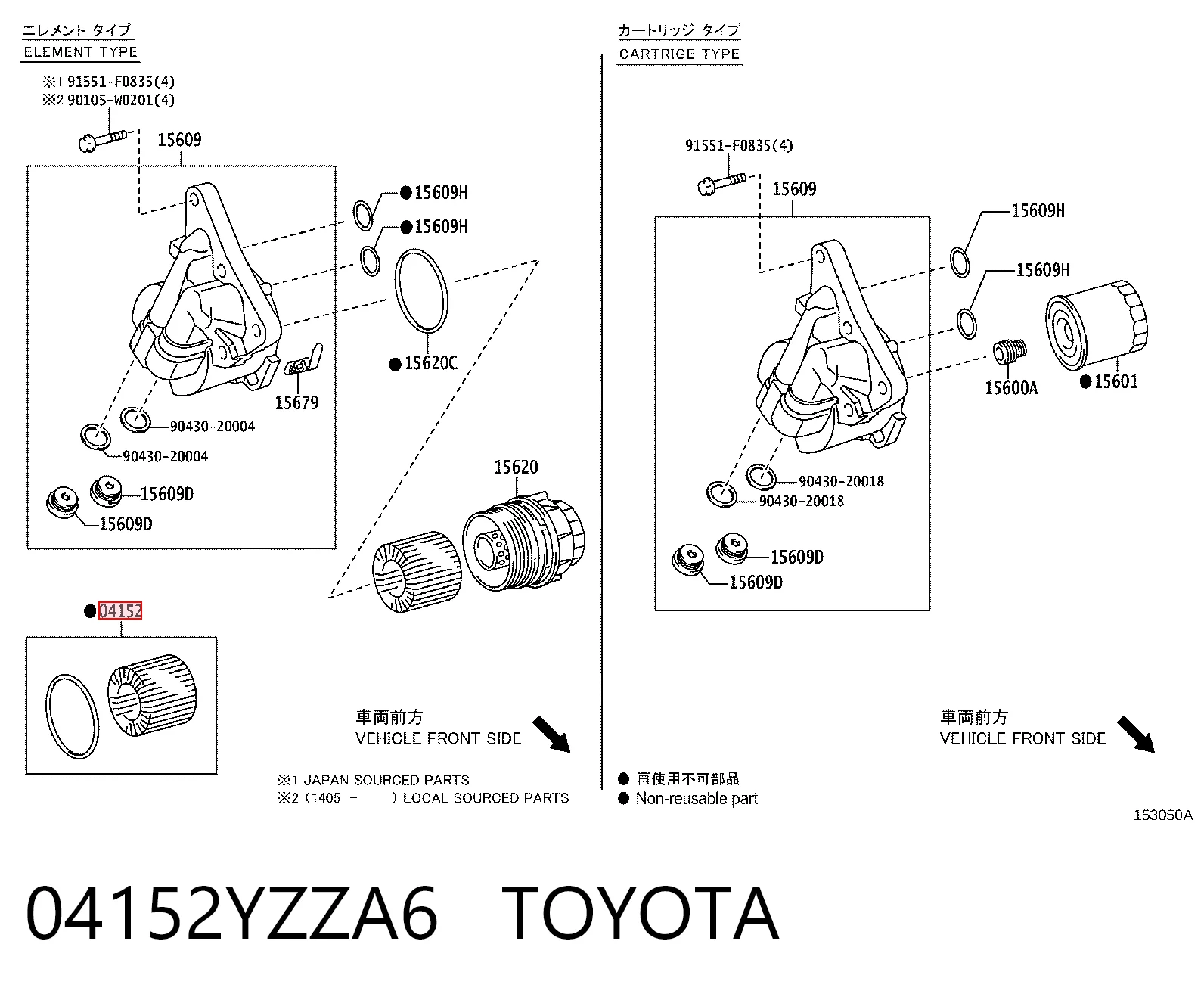 04152YZZA6 Toyota Filtr oleju