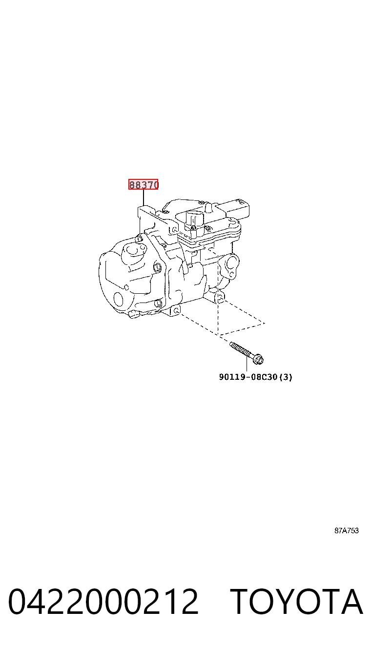 0422000212 Toyota Sprężarka klimatyzacji