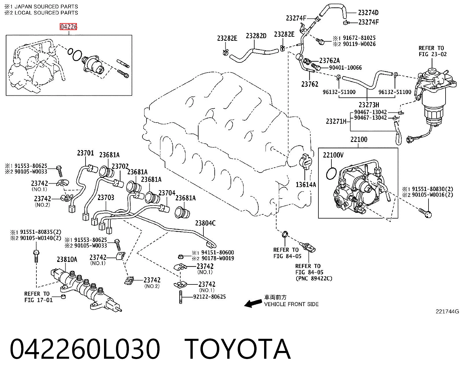 042260L030 Toyota Zawór regulacji ciśnienia (zawór redukcyjny pompy wtryskowej) System Common-Rail