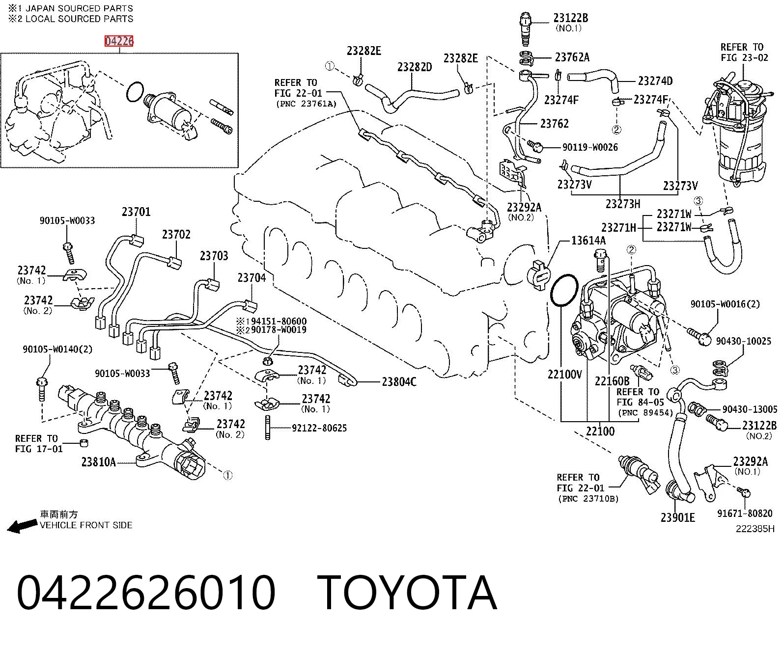 0422626010 Toyota Zawór regulacji ciśnienia (zawór redukcyjny pompy wtryskowej) System Common-Rail