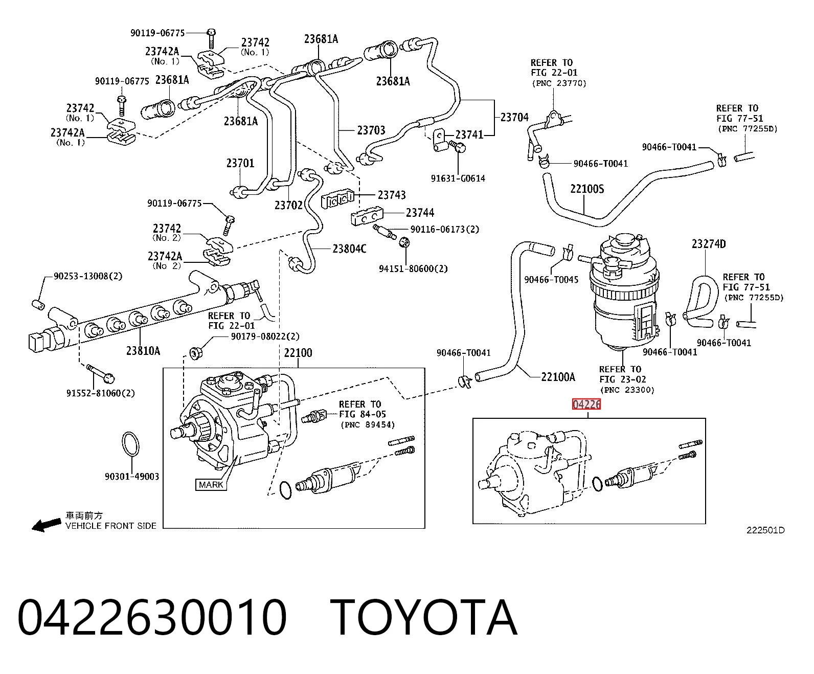 0422630010 Toyota Zawór regulacji ciśnienia (zawór redukcyjny pompy wtryskowej) System Common-Rail
