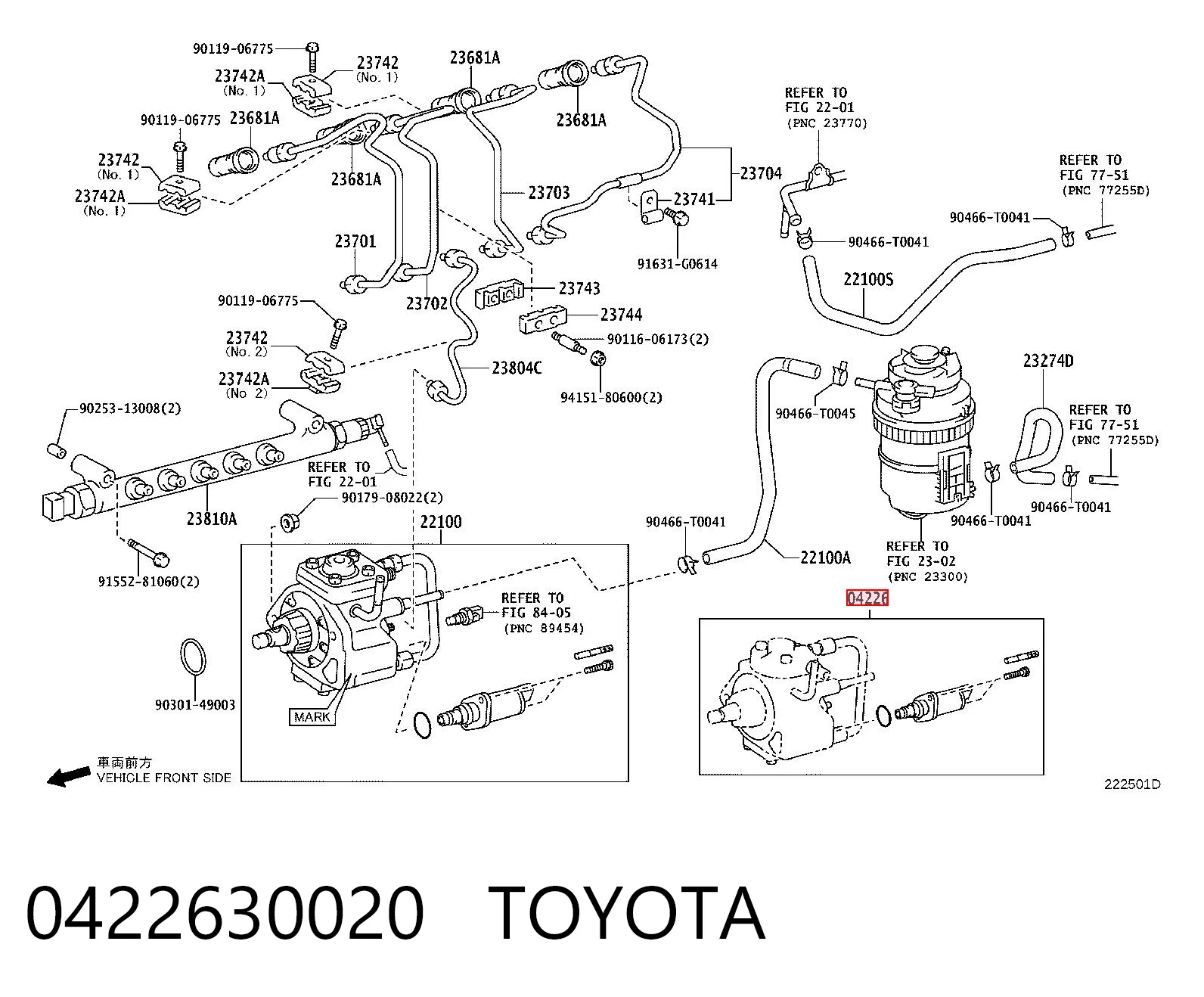 0422630020 Toyota Zawór regulacji ciśnienia (zawór redukcyjny pompy wtryskowej) System Common-Rail