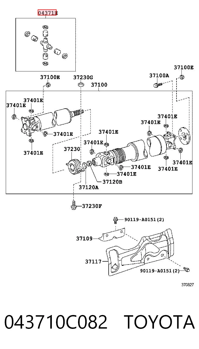 Krzyżak wału Cardana tylnego do Toyota Tundra  K5, K6